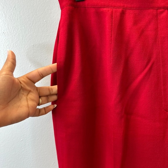 Jones New York Preppy 100% Pure New Wool Red Trouser Straight leg Pants size 12 - Picture 4 of 13